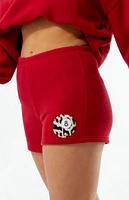 Pacsun Leopard 8 Ball Applique Slim Sweat Shorts