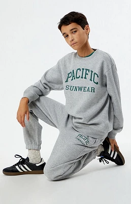 Pacsun Kids Heather Grey Pacific Sunwear Crew Neck Sweatshirt