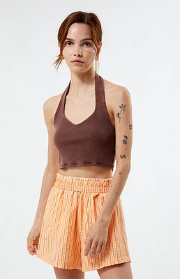 Est. PAC 1980 Vintage Wash Ribbed Halter Top