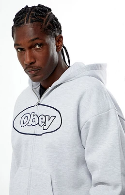 Obey Oval Extra Heavyweight Zip Up Hoodie