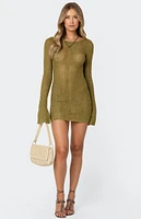 Edikted Back Cut Out Crochet Mini Dress