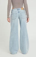 PacSun Casey Light Indigo Ripped Knee Low Rise Baggy Jeans