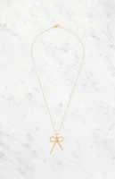 LA Hearts 14K Gold Plated Bow Necklace