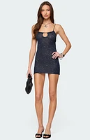 Edikted Sparkly Open Back Mini Dress