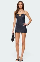 Edikted Sparkly Open Back Mini Dress
