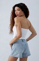 Pacsun Light Indigo Glittery High Waisted Denim Festival Shorts
