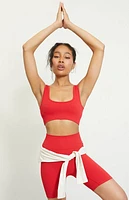 PAC 1980 Active Red Seamless Ribbed Biker Shorts