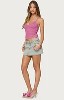 Edikted Frankey Sparkly Textured Knit Tank Top
