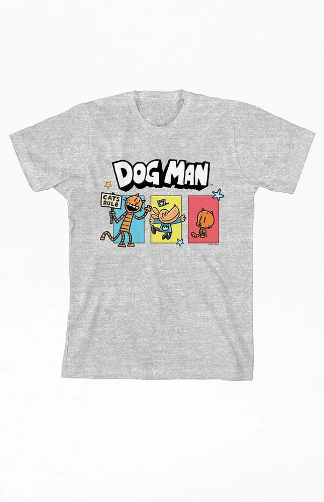Kids Dog Man Petey the Cat & Lil Heather Grey T-Shirt