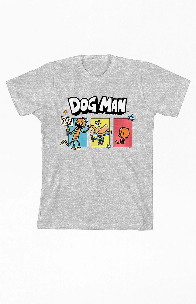 Kids Dog Man Petey the Cat & Lil Heather Grey T-Shirt
