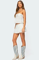 Edikted Dora Eyelet Flared Mini Skirt