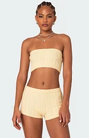 Edikted Raegan Cable Knit Bandeau Top