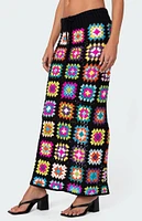 Edikted Patchwork Crochet Maxi Skirt