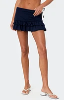 Edikted Micaela Ruffled Terry Mini Skirt