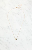 LA Hearts B Initial 14K Gold Plated Necklace