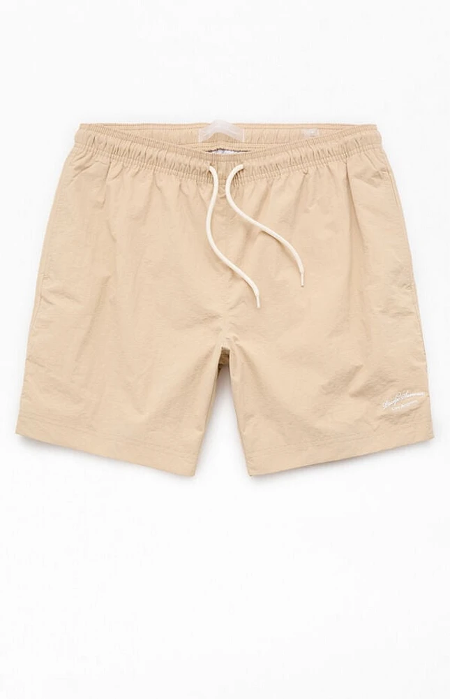 Pacsun Tan Collegiate 6.5'' Swim Trunks