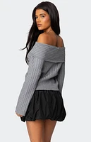 Edikted Brandy Fold Over Ribbed Sweater