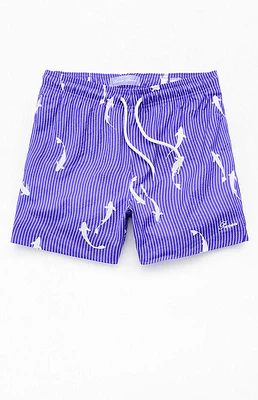 Pacsun Koi Striped 4.5" Swim Trunks