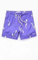 Pacsun Koi Striped 4.5" Swim Trunks