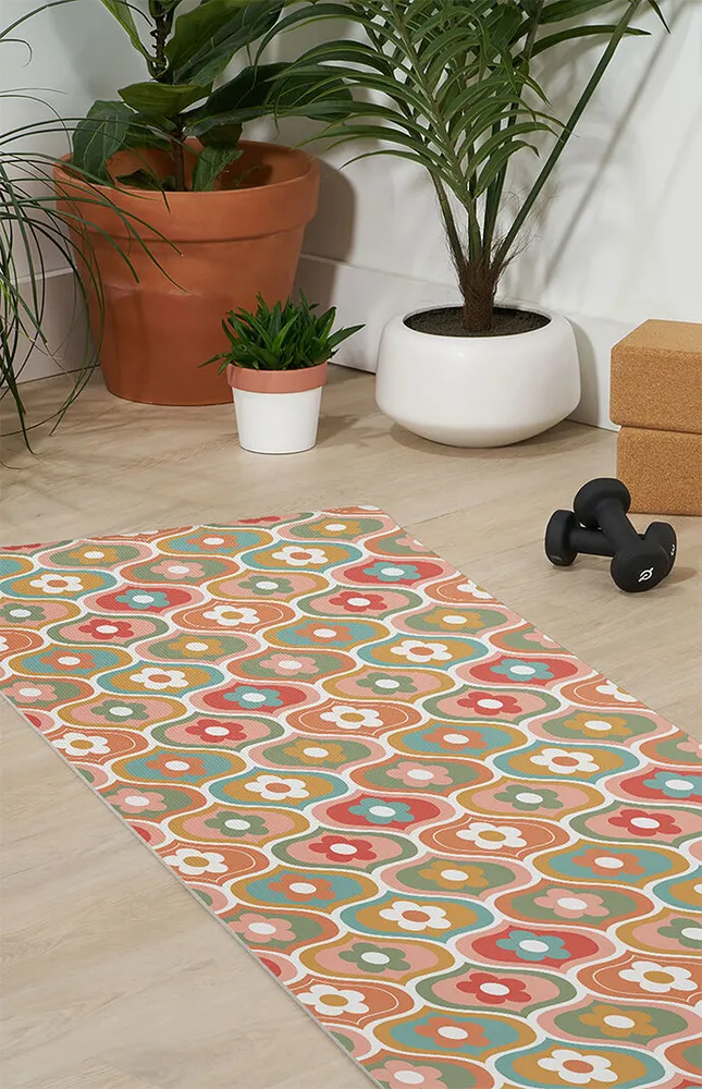 Emanuela Carratoni Vintage Floral Geometry Yoga Mat