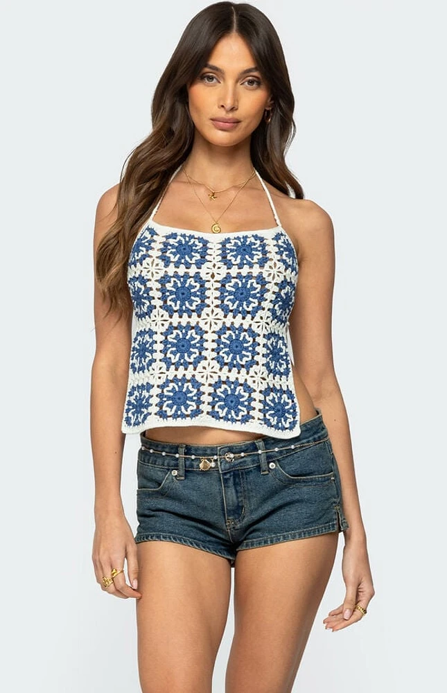 Edikted Naia Backless Crochet Top