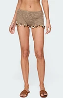 Edikted Kairi Bead Crochet Shorts