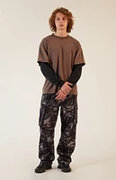 Pacsun Brown Potassium Layered Long Sleeve T-Shirt