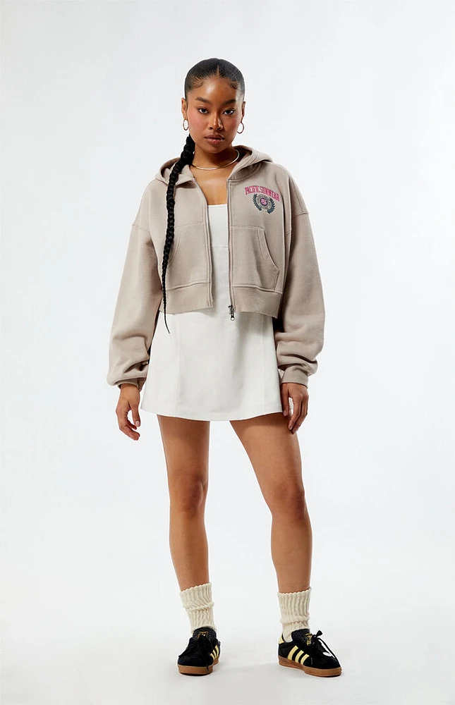 PacSun LA Crest Cropped Double Zip Hoodie