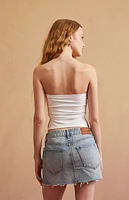 RARE DNM EDIT Medium Blue Mid Rise Heart Chain Denim Mini Skirt