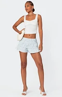 Edikted Kalila Tiered Ruffle Shorts