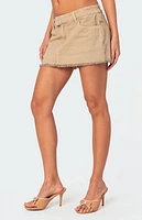 Edikted Charli Frayed Denim Mini Skirt