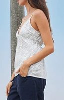 John Galt White & Black Floral Edith Tank Top