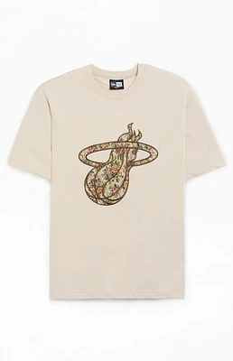 New Era Miami Heat Floral Embroidered T-Shirt