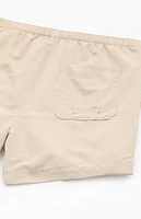 PacSun Baggy Oatmeal 4.5" Swim Trunks