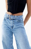 PacSun Jessie Medium Indigo Western Belt High Waisted Baggy Jeans