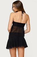 Edikted Jettie Sheer Chiffon Split Front Top