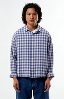 Pacsun Blue Plaid Long Sleeve Button Down Shirt