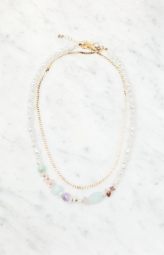 Pearl & Stone Necklace