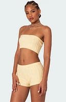 Edikted Raegan Cable Knit Bandeau Top