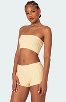 Edikted Raegan Cable Knit Bandeau Top