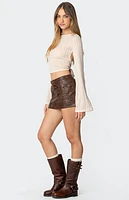 Edikted Pax Faux Leather Mini Skirt
