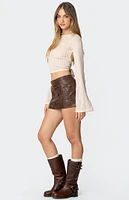 Edikted Pax Faux Leather Mini Skirt