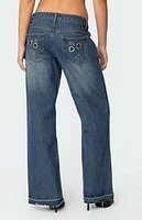 Edikted Davis Grommet Low Rise Jeans