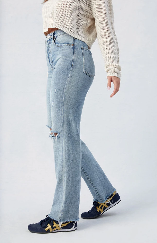 PacSun Medium Indigo Ripped Dad Jeans