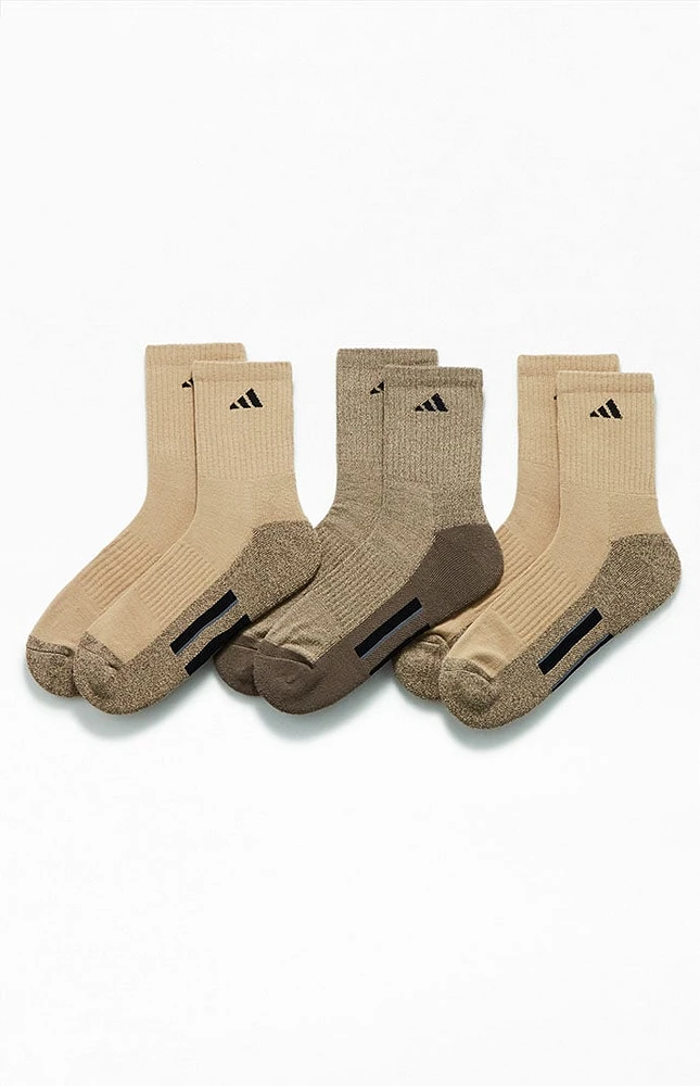 adidas 3 Pack Eco Tan Cushioned X Mid Crew Socks