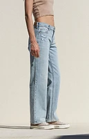 PacSun Light Indigo Ripped Low Rise Straight Leg Jeans