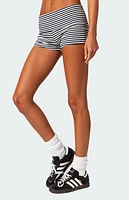Edikted Striped Fold Over Shorts