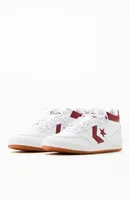 Converse White & Burgundy Fastbreak Pro Shoes