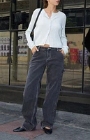 John Galt Gray Zoe Cable Knit Cardigan