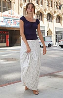 John Galt Navy Casey Ruched Top